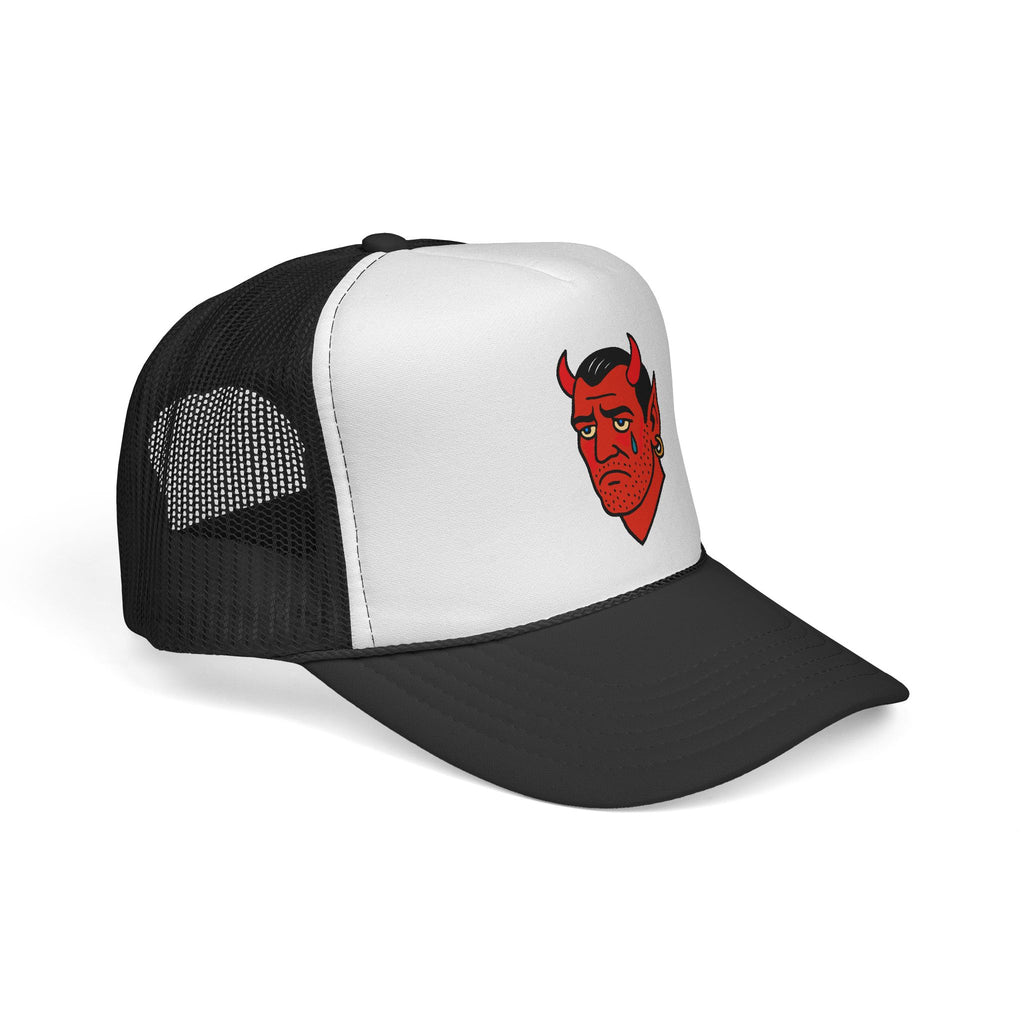 Trucker Hat — Sad Devil Face Embroidered Trucker Cap
